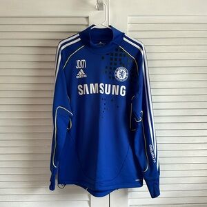 Adidas Chelsea FC Long Sleeve Fleece Pullover Training Top